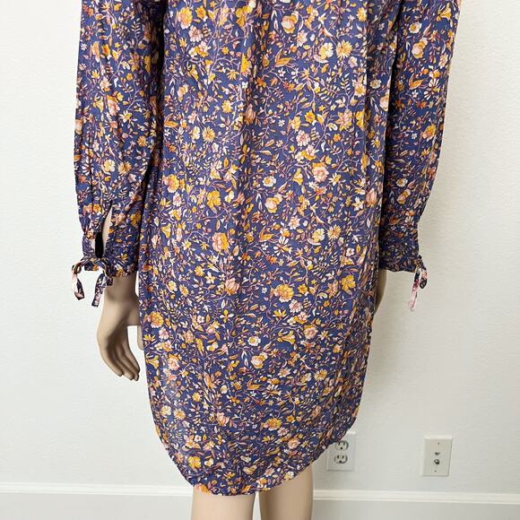 [J. Crew] Midnight Floral Print V-Neck Tunic Coverup Beach Dress Size Small S - Picture 7 of 11